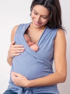 Bleu - Haut Seraphine Skin to Skin bébé sans manches