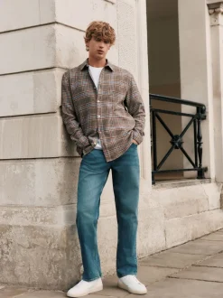 Bleu - Jean Signature brossé douillet en laine