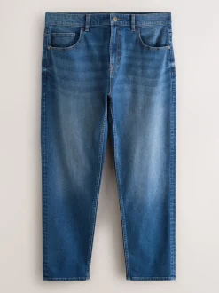 Bleu - Jeansextensible classique coupe fuselée régulière