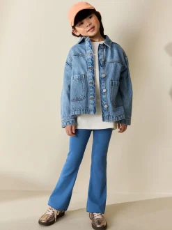 Bleu - Leggings évasés à côtes (3-16ans)