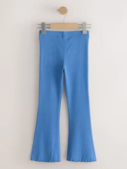 Bleu - Leggings évasés à côtes (3-16ans)