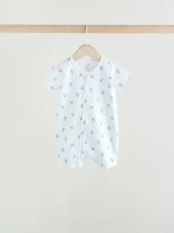 Bleu - Lot de 3 barboteuses zippées bidirectionnelles pour bébé (0 mois à 3 ans)