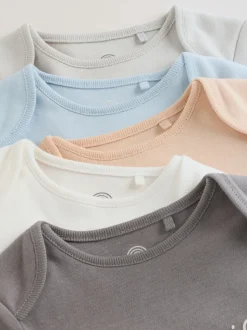 Bleu - Lot de 5 bodies bébé à manches courtes