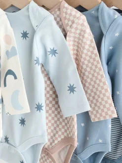 Bleu - Lot de 5 bodys à manches longues pour bébé