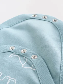 Bleu - Lot de 5 bodys à manches longues éléphant bébé