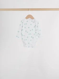 Bleu - Lot de 5 bodys à manches longues éléphant bébé