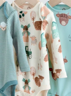 Bleu - Lot de 3 bodys Hamish à manches longues