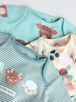 Bleu - Lot de 3 bodys Hamish à manches longues