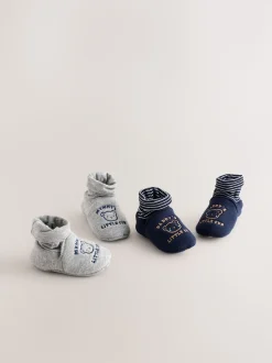 Bleu - Lot de 2 chaussettes bébé maman et papa (0-24 mois) (0-18mois)