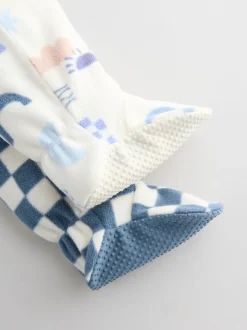 Bleu - Lot de 2 dors-bien bébé en micro polaire avec fermeture éclair bidirectionnelle