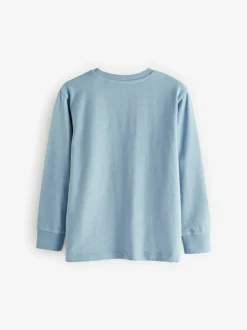 Bleu - Lot de 4 T-shirts à manches longues et confortables (3-16ans)