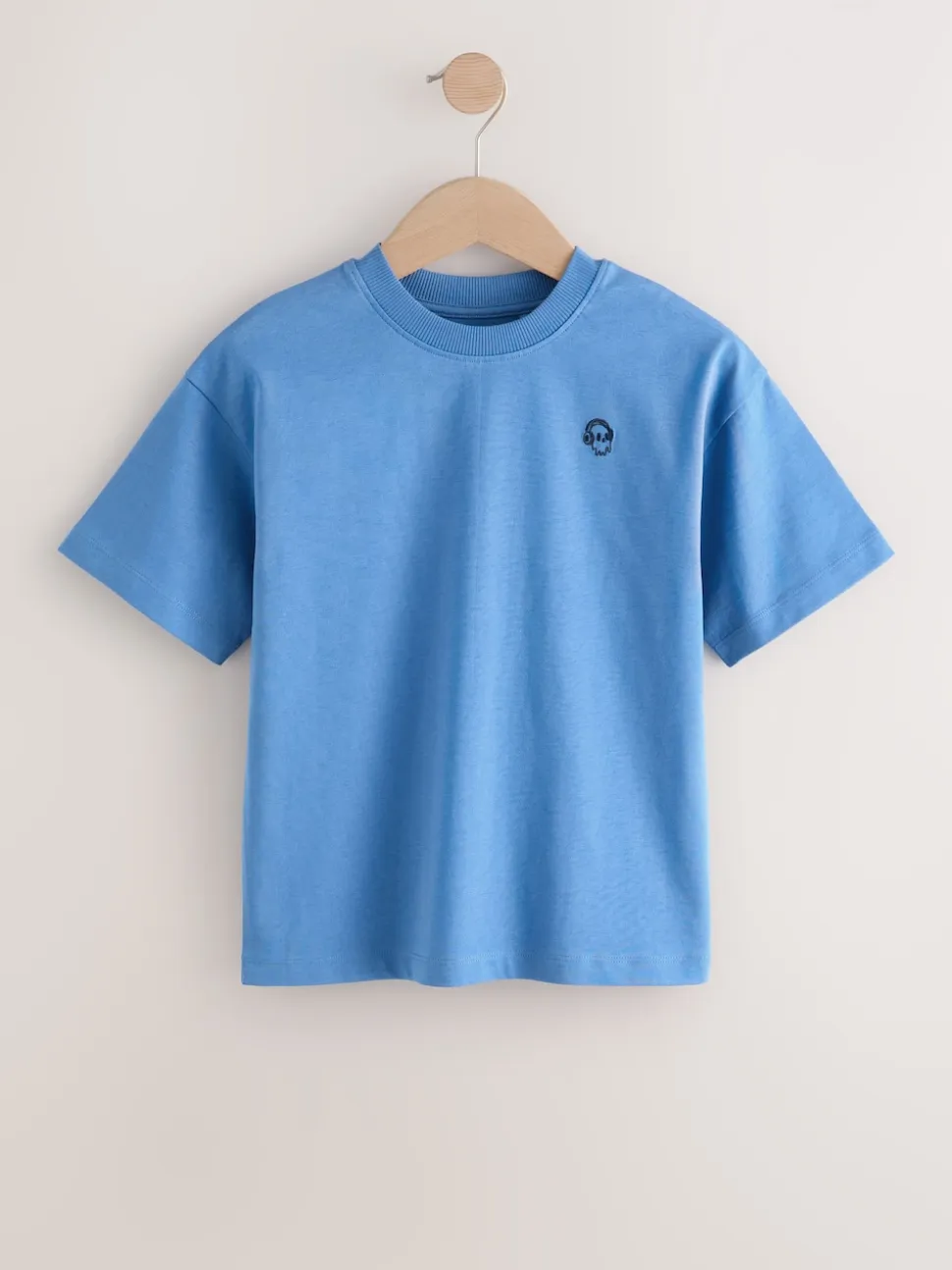 Bleu - Lot de 4 T-shirts à Manches courtes avec Logo Graphique sur la Poitrine (3-16ans)