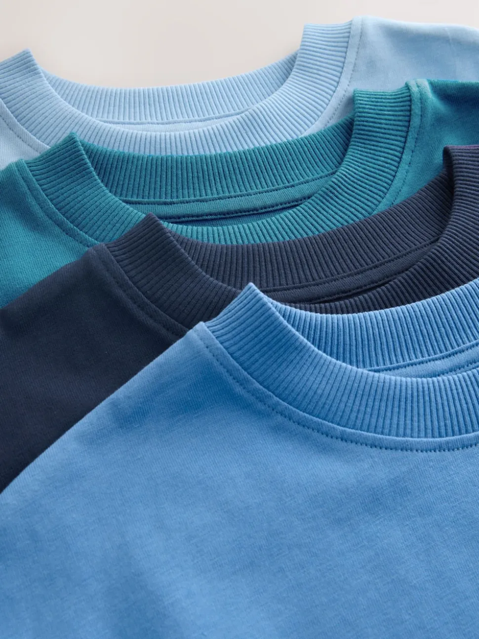 Bleu - Lot de 4 T-shirts à Manches courtes avec Logo Graphique sur la Poitrine (3-16ans)