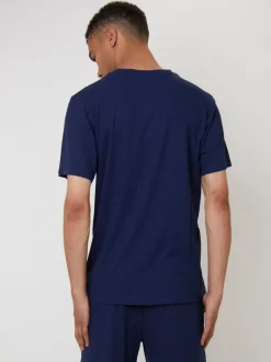 Bleu - Loungeable Ensemble Pjyamas gaufré à manches courtes et pantalon