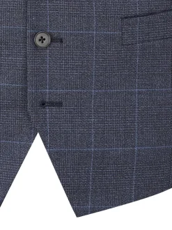 Bleu - Modèle droit - Veste de costume Skopes Double boutonnage Scoop Anello