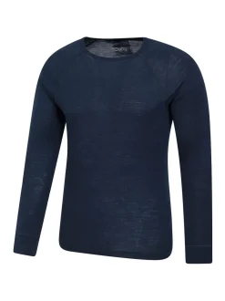 Bleu - Mountain Warehouse Haut thermique à col rond en mérinos pour homme