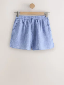 Bleu - N. Premium Shorts en 100% lin