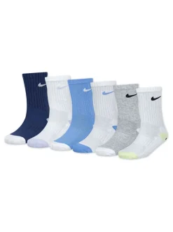 Bleu - Nike Lot de 6 paires de chaussettes à talons smiley
