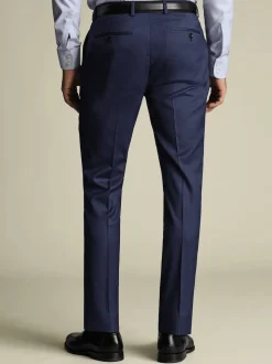 Bleu - Pantalon Charles Tyrwhitt slim en peau de requin