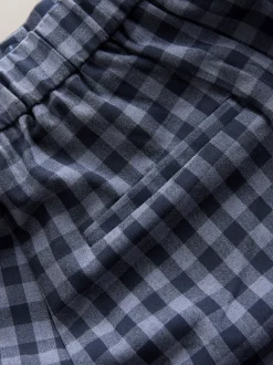 Bleu - Pantalon coupe ballon vichy