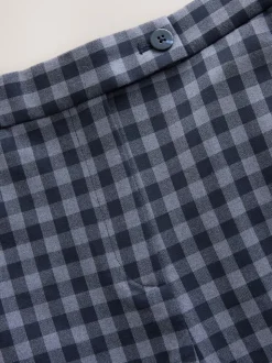 Bleu - Pantalon coupe ballon vichy