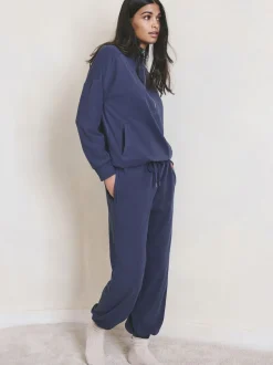 Bleu - Pantalon de jogging en polaire