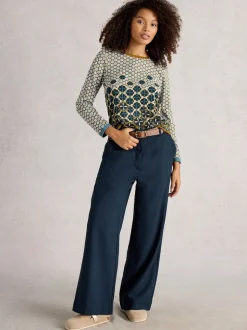 Bleu - Pantalon large White Stuff Belle Tweedy