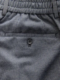 Bleu - Pantalons Coupe ajustée texturés à dos élastique extensible