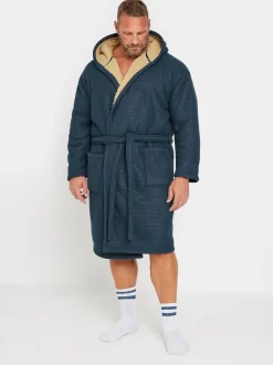 Bleu - Peignoir BadRhino Big & Tall gaufré en peau de mouton
