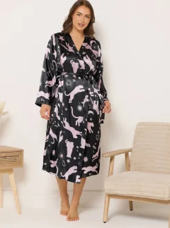 Bleu - Peignoir Yours Curve en satin