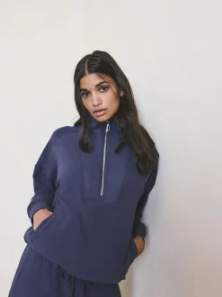 Bleu - Polaire à col zippé