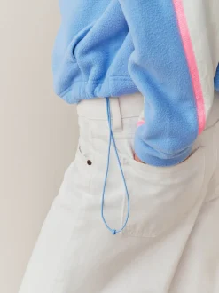 Bleu - Polaire à demi-zippée avec panneaux color block