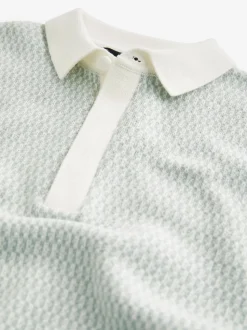 Bleu - 100{Polo à motifs géométriques Manches courtes (3-16ans)