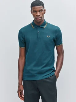 Bleu - Polo Fred Perry à double liseré