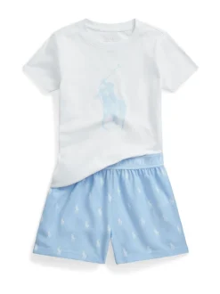 Bleu - Polo Ralph Lauren - Ensemble pyjama - T-shirt et short avec logo en forme de poney