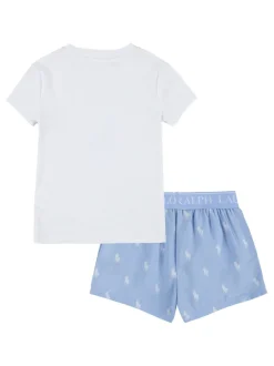 Bleu - Polo Ralph Lauren - Ensemble pyjama - T-shirt et short avec logo en forme de poney