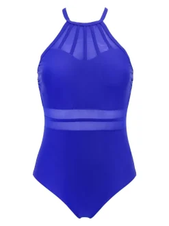 Bleu - Pour Moi Beach Bound High Neck Maillot de bain