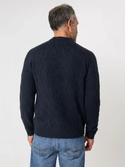 Bleu - Pull col rond Saltwell en maille texturée