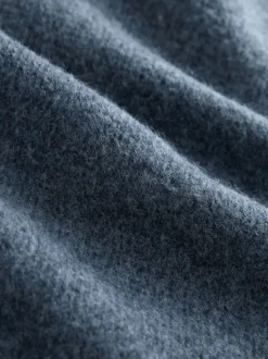 Bleu - Pull douillet à col rond coupe décontractée en laine