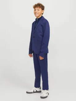 Bleu - Pull JACK & JONES Junior en maille à col zippé