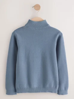 Bleu - Pull quart de zip (3-16ans)