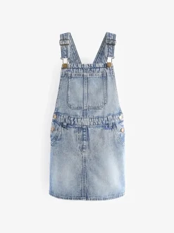 Bleu - Robe à pinces en denim (3-16ans)