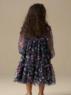 Bleu - Robe Angel & Rocket Cara en maille imprimée