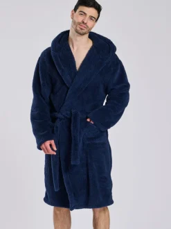 Bleu - Robe de chambre à capuche Loungeable Sherpa