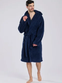 Bleu - Robe de chambre à capuche Loungeable Sherpa