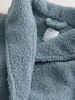 Bleu - Robe de chambre en peluche