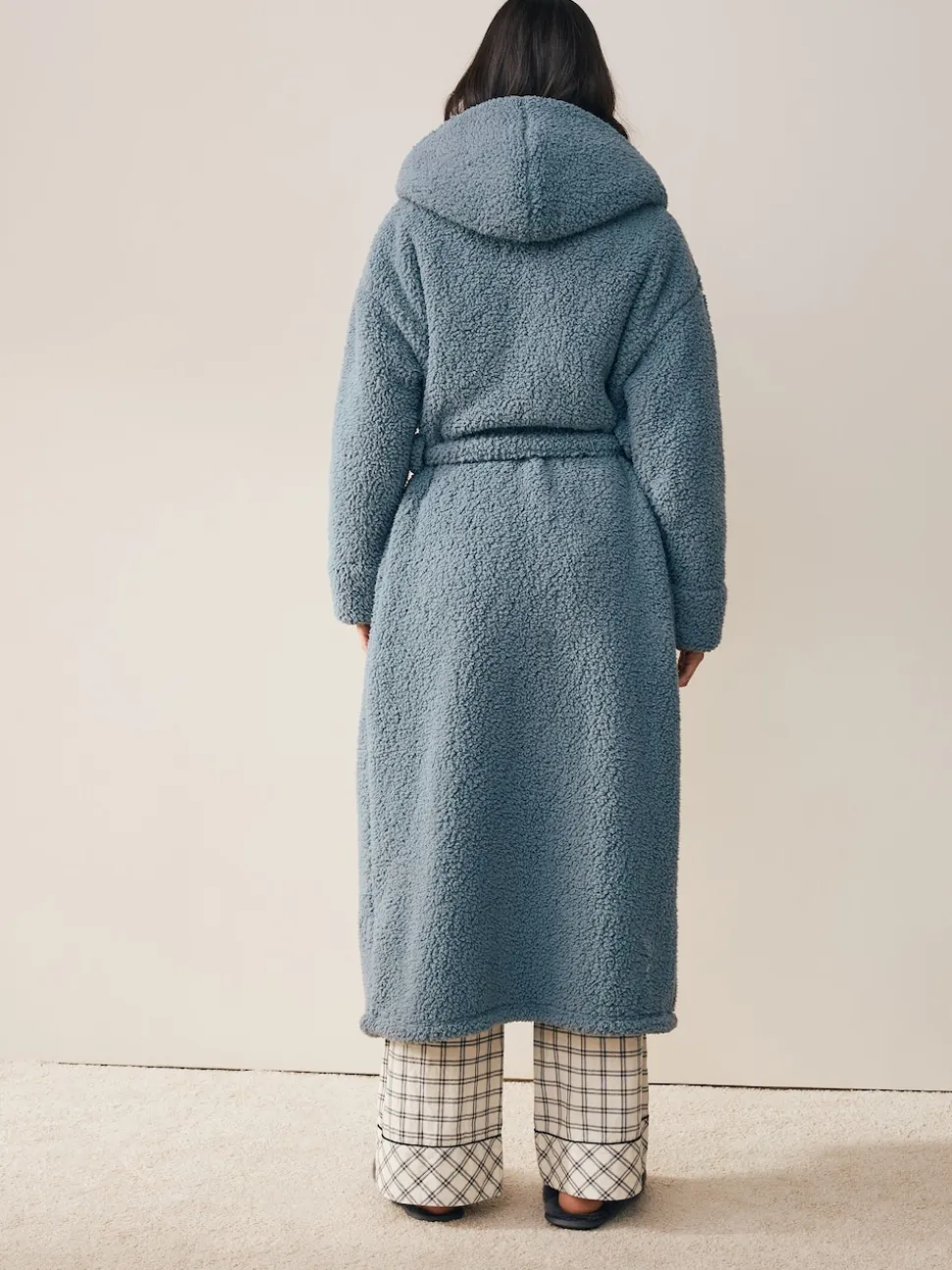 Bleu - Robe de chambre en peluche