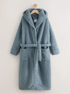 Bleu - Robe de chambre en peluche