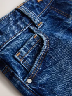 Bleu - Short en jean à bords effilochés (3-16ans)