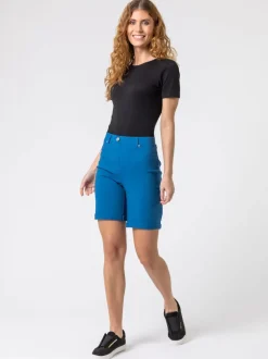 Bleu - Short Roman extensible à revers